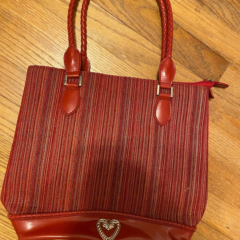 Vintage Red Fabric Stripes  shoulder bag